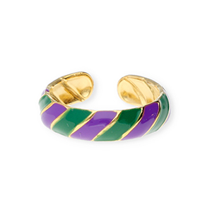 Stainless steel rings Gold-Purple-Green