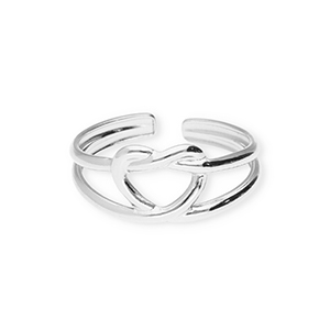 Stainless steel rings heart Silver