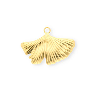 Stainless steel charms ginkgo leaf Gold
