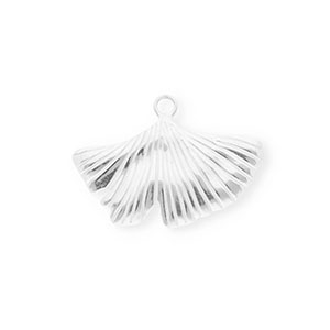Stainless steel charms ginkgo leaf Silver