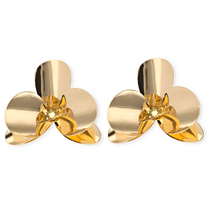 Statement earrings&nbsp;/&nbsp;earpins flower with stainless steel post Gold