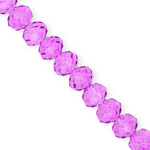 Top faceted beads 12x9mm disc Purple