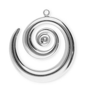 Stainless steel charms spiral Silver