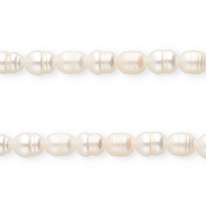 TQ Freshwater pearls rice 7x6mm Natural White