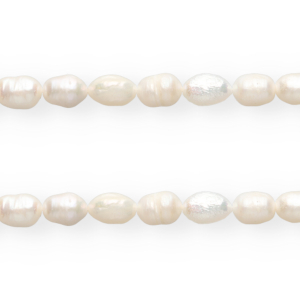 TQ Freshwater pearls rice 7x5mm Natural White