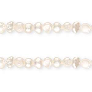 TQ Freshwater pearls nugget round 5-6mm Natural White