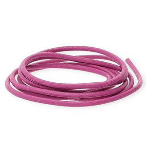 DQ leather round 2mm Cherry Pink