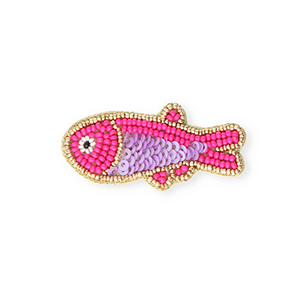 Brooches fish Gold-Neon Azalea Pink-Purple