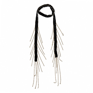 Organza choker with glass beads Black-Gold
