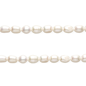 TQ Freshwater pearls rice 8x6 mm Natural White