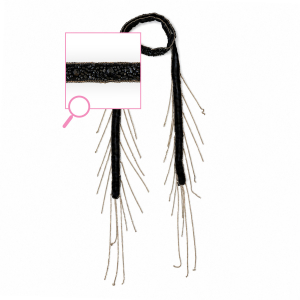 Organza choker with glass beads Black-Gold