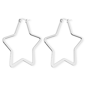 Stainless steel earrings&nbsp;/&nbsp;creoles star Silver