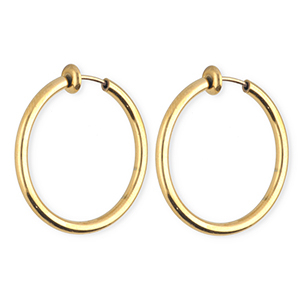 Stainless steel clip-on&nbsp;earrings&nbsp;/&nbsp;creoles Gold