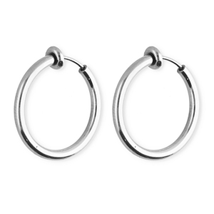 Stainless steel clip-on&nbsp;earrings&nbsp;/&nbsp;creoles Silver