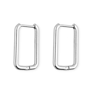 Stainless steel earrings&nbsp;/&nbsp;creoles rectangle Silver