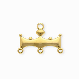 BY31&reg; Stainless steel findings connector bar with 4 loops Gold