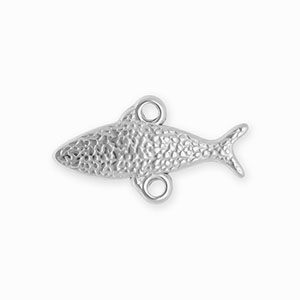 BY31&reg; Stainless steel findings connector fish with 2 loops Silver