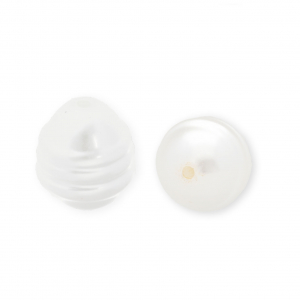 Imitation freshwater pearls egg-shaped White