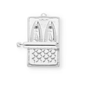 BY31&reg; Eco-brass metal charms canned sardines Silver