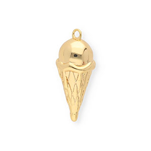 BY31&reg; Eco-brass metal charms ice cream Gold