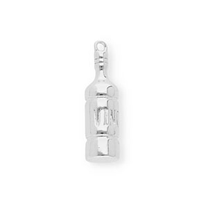 BY31&reg; Eco-brass metal charms wine bottle Silver