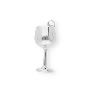 BY31&reg; Eco-brass metal charms wine glass Silver