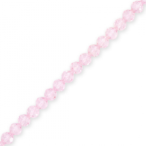 Round top faceted beads 4 mm Light Pink