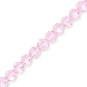 Round top faceted beads 8 mm Light Pink