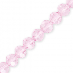 Round top faceted beads 10 mm Light Pink