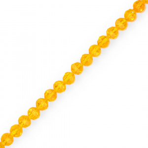 Round top faceted beads 4 mm Orange