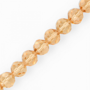 Round top faceted beads 12 mm Amber Ochre
