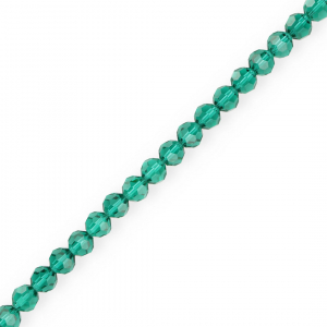 Round top faceted beads 4 mm Teal Green