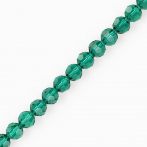 Round top faceted beads 8 mm Teal Green