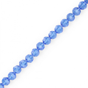Round top faceted beads 6 mm Sky Blue