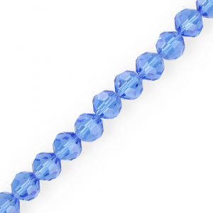 Round top faceted beads 10 mm Sky Blue