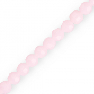Round top faceted beads 8 mm Light Pink