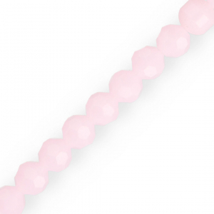 Round top faceted beads 10 mm Light Pink