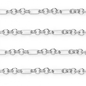 Stainless steel findings belcher chain figaro link Silver