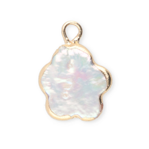 Imperfect freshwater pearls charm flower Gold-Natural White