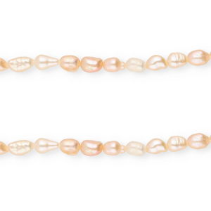 Imperfect freshwater pearls rice 4-7x4-5mm Peach Rose