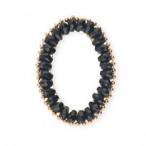 Top faceted charms oval Black-Gold