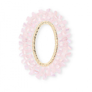 Top faceted charms oval Light Pink AB-Gold