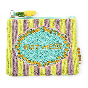 BY31&reg; Pouch "HOT MESS" Turquoise Blue-Lime Yellow-Lilac-Orange