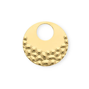 Stainless steel charms round Gold