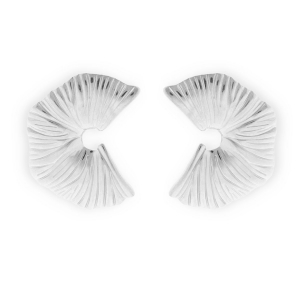 Stainless steel findings earrings&nbsp;/&nbsp;earpins C-shaped with loop Silver