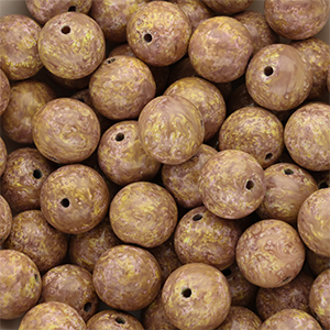 12 mm glass beads Light Brown-Yellow-White