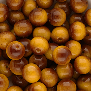 12 mm glass beads Brown-Amber Yellow