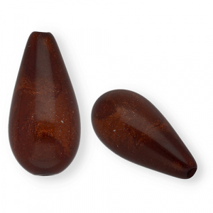 Super Polaris Elements drop shaped beads shiny Copper Brown