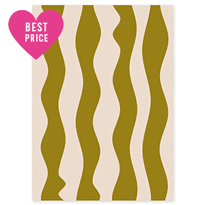 BY31&reg; Jewellery cards waves Olive Green-Cr&egrave;me