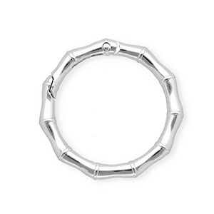 Keychain clasp findings ring bamboo-look Silver